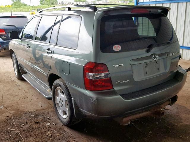 JTEEP21A350100357 - 2005 TOYOTA HIGHLANDER GREEN photo 3