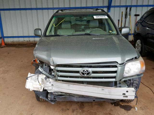 JTEEP21A350100357 - 2005 TOYOTA HIGHLANDER GREEN photo 9