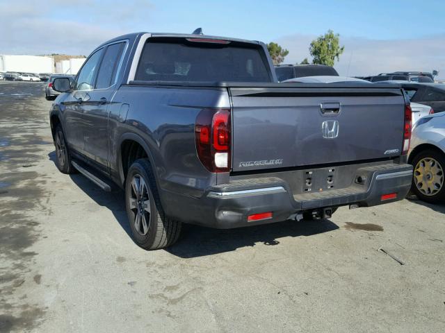 5FPYK3F64HB012926 - 2017 HONDA RIDGELINE GRAY photo 3