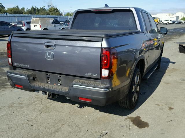 5FPYK3F64HB012926 - 2017 HONDA RIDGELINE GRAY photo 4