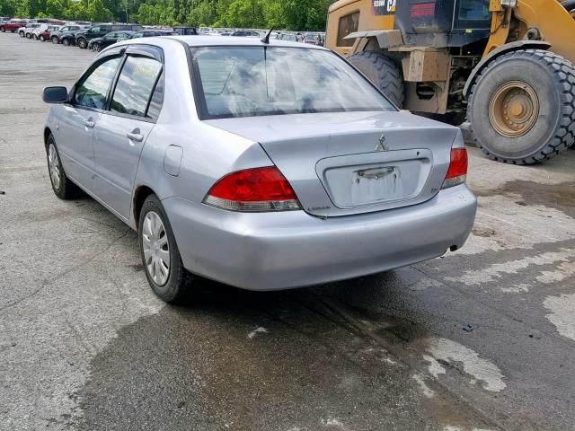 JA3AJ26E26U060619 - 2006 MITSUBISHI LANCER ES SILVER photo 3