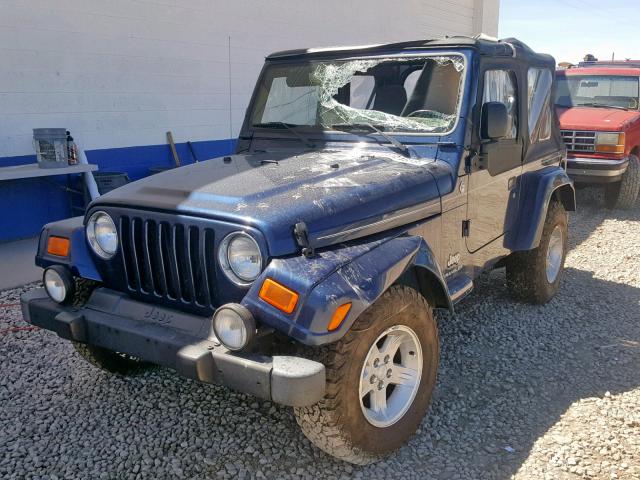 1J4FA39S85P387547 - 2005 JEEP WRANGLER X BLUE photo 2