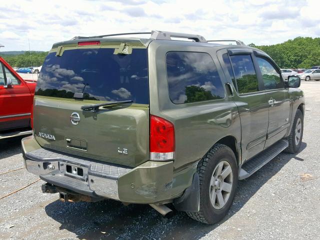 5N1AA08B95N732530 - 2005 NISSAN ARMADA SE GREEN photo 4