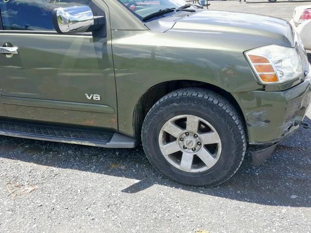 5N1AA08B95N732530 - 2005 NISSAN ARMADA SE GREEN photo 9