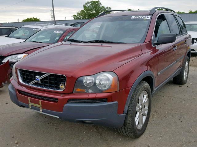 YV1CZ91H641037446 - 2004 VOLVO XC90 T6 BURGUNDY photo 2