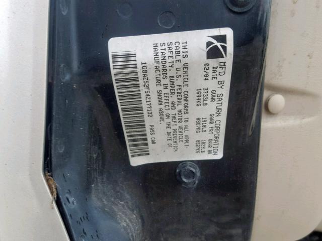 1G8AZ52F54Z177132 - 2004 SATURN ION LEVEL GOLD photo 10
