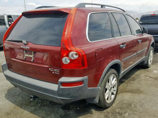 YV1CZ91H741052411 - 2004 VOLVO XC90 T6 RED photo 4