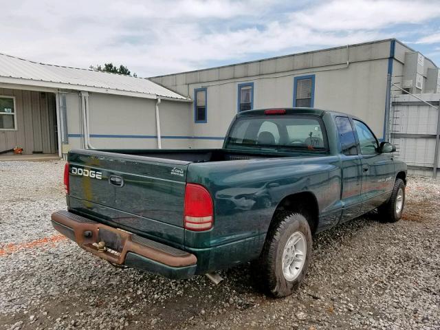 1B7GL22X9YS592767 - 2000 DODGE DAKOTA GREEN photo 4