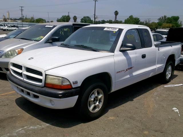 1B7GL22Y5XS113221 - 1999 DODGE DAKOTA WHITE photo 2