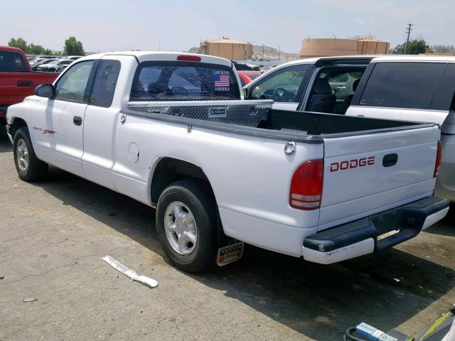 1B7GL22Y5XS113221 - 1999 DODGE DAKOTA WHITE photo 3