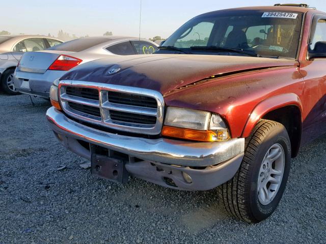 1D7GL42N53S105539 - 2003 DODGE DAKOTA SLT RED photo 9