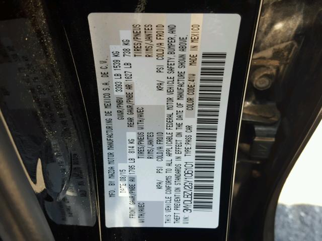 3MYDLBZV2GY106101 - 2016 TOYOTA SCION IA BLACK photo 10