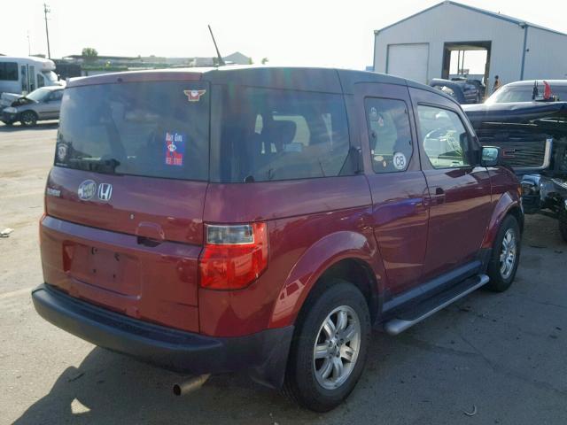 5J6YH28756L010095 - 2006 HONDA ELEMENT EX MAROON photo 4