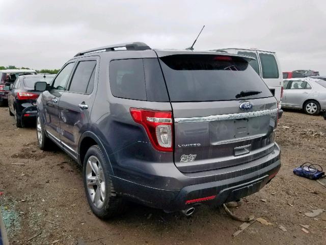 1FMHK8F86BGA75624 - 2011 FORD EXPLORER L GRAY photo 3