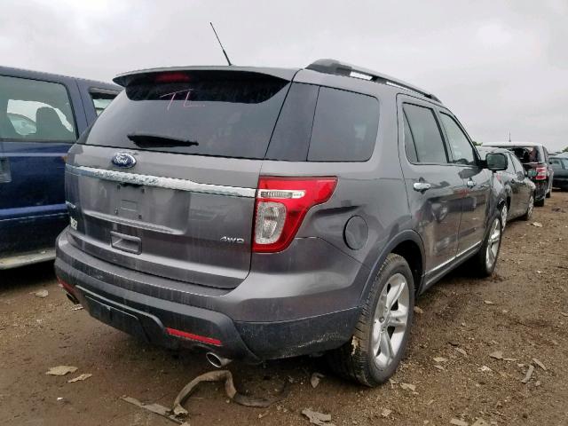 1FMHK8F86BGA75624 - 2011 FORD EXPLORER L GRAY photo 4