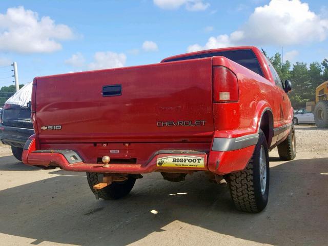 1GCDT19W2VK144117 - 1997 CHEVROLET S TRUCK S1 RED photo 4