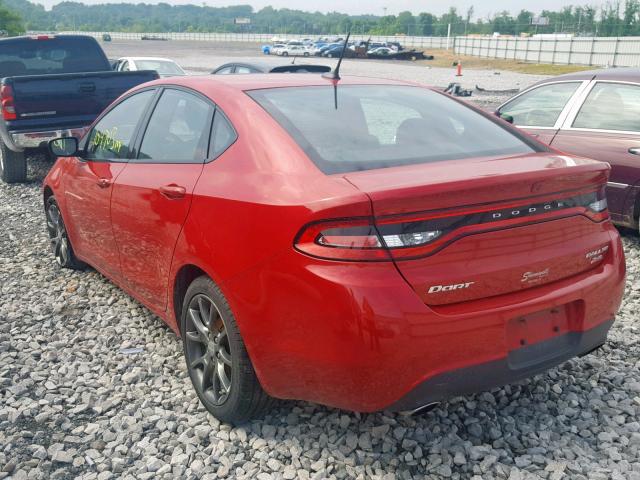 1C3CDFBB9ED907756 - 2014 DODGE DART SXT RED photo 3