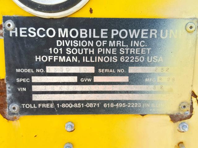 1RX301002T1074252 - 1996 HESC POWER UNIT YELLOW photo 9