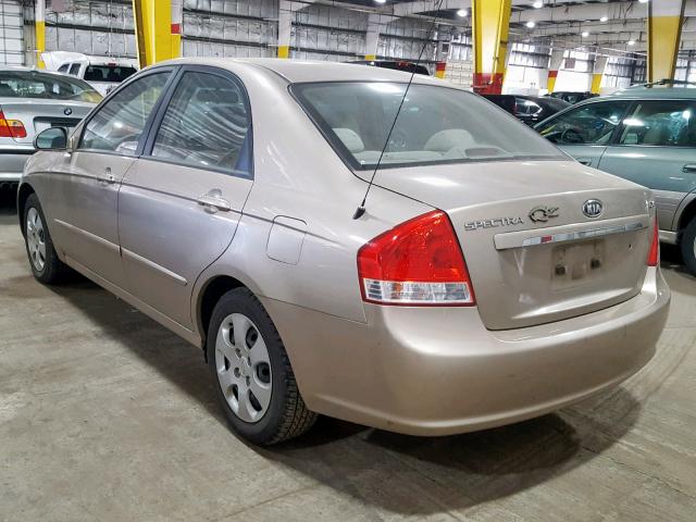 KNAFE121675467781 - 2007 KIA SPECTRA EX BEIGE photo 3