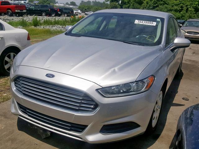 3FA6P0G76DR167225 - 2013 FORD FUSION S SILVER photo 2