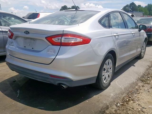 3FA6P0G76DR167225 - 2013 FORD FUSION S SILVER photo 4