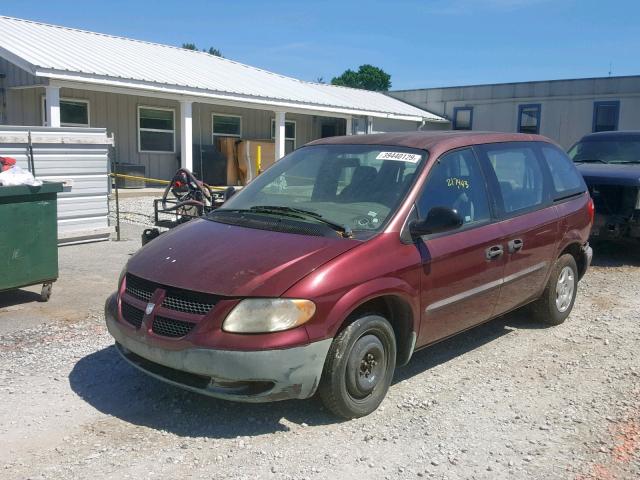 1D4GP25373B157609 - 2003 DODGE CARAVAN SE MAROON photo 2