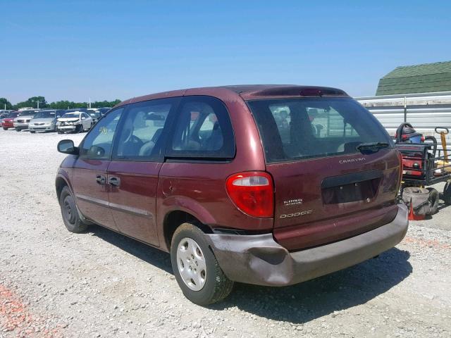 1D4GP25373B157609 - 2003 DODGE CARAVAN SE MAROON photo 3