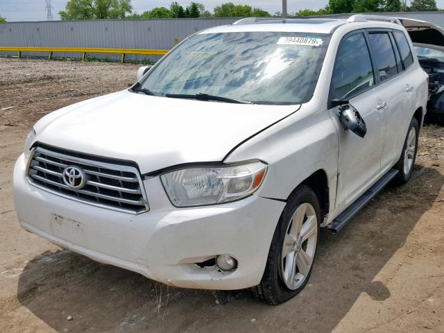 JTEDK3EH6A2162373 - 2010 TOYOTA HIGHLANDER WHITE photo 2