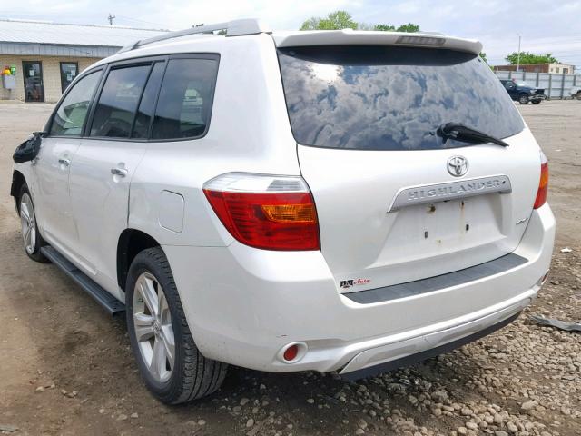 JTEDK3EH6A2162373 - 2010 TOYOTA HIGHLANDER WHITE photo 3