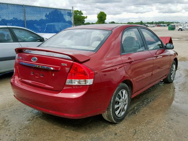 KNAFE121485543841 - 2008 KIA SPECTRA EX BURGUNDY photo 4