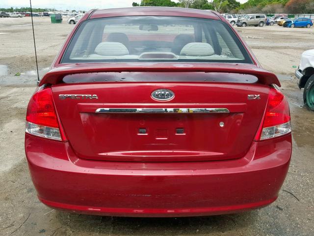 KNAFE121485543841 - 2008 KIA SPECTRA EX BURGUNDY photo 9