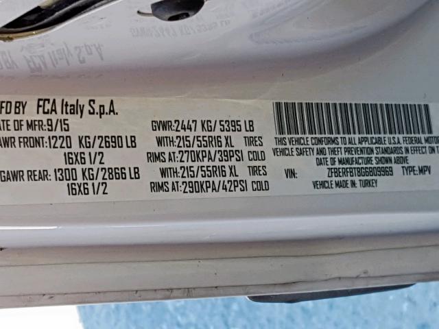 ZFBERFBT8G6B09969 - 2016 RAM PROMASTER 白色 照片 10