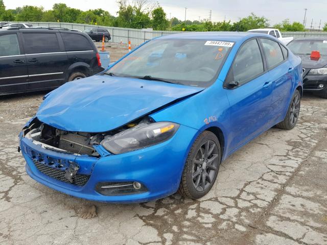 1C3CDFBB7FD391012 - 2015 DODGE DART SXT BLUE photo 2