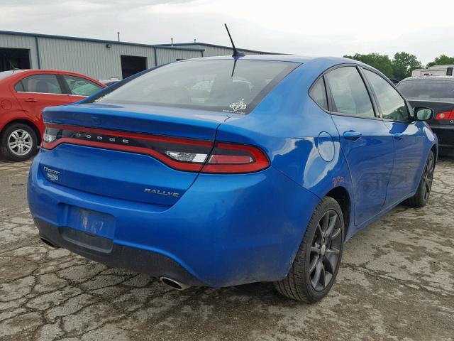 1C3CDFBB7FD391012 - 2015 DODGE DART SXT BLUE photo 4