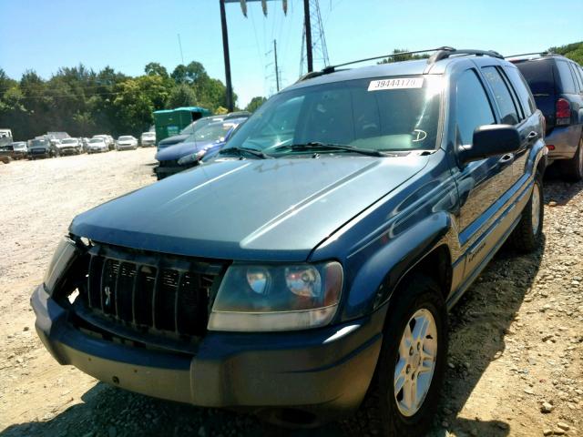 1J4GW48S44C325436 - 2004 JEEP GRAND CHER BLUE photo 2