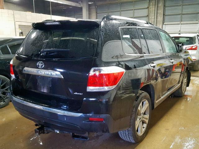 5TDDK3EH0BS060260 - 2011 TOYOTA HIGHLANDER BLACK photo 4