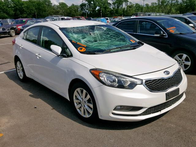 KNAFX4A80E5115514 - 2014 KIA FORTE EX WHITE photo 1