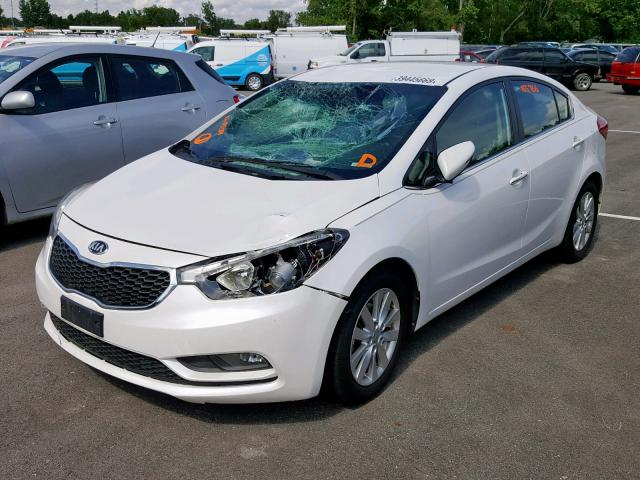 KNAFX4A80E5115514 - 2014 KIA FORTE EX WHITE photo 2