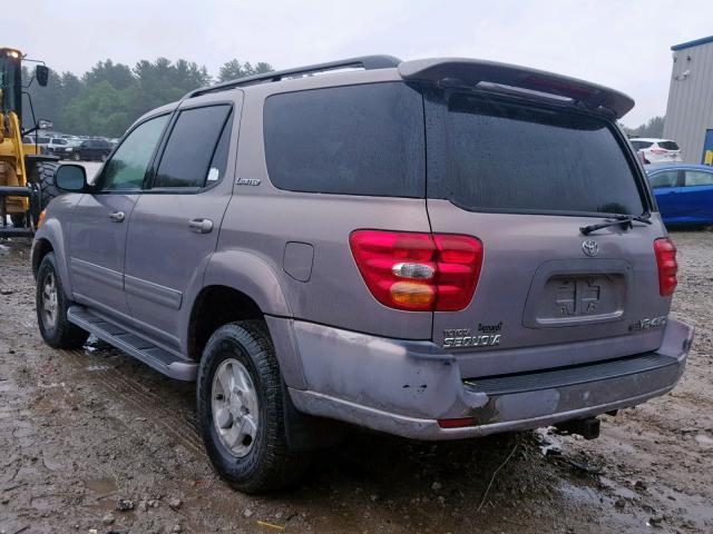 5TDBT48A82S079034 - 2002 TOYOTA SEQUOIA LI GRAY photo 3