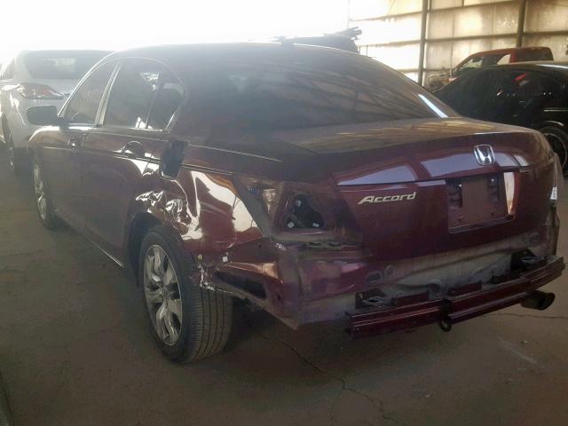 1HGCP26838A054546 - 2008 HONDA ACCORD EXL MAROON photo 3