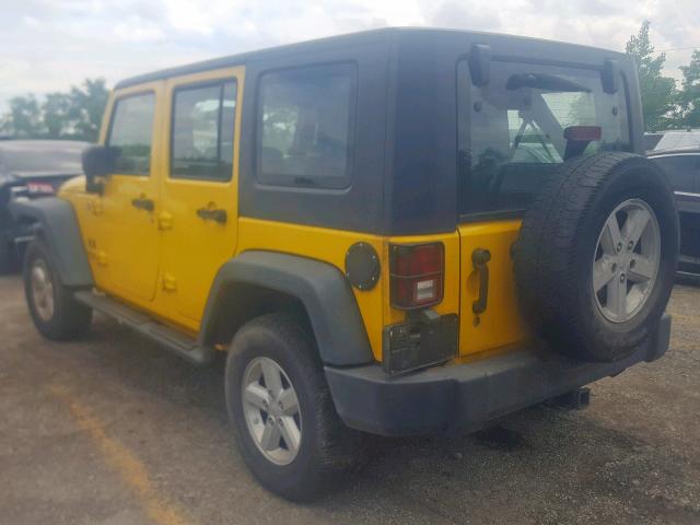 1J4GA39117L231694 - 2007 JEEP WRANGLER X YELLOW photo 3