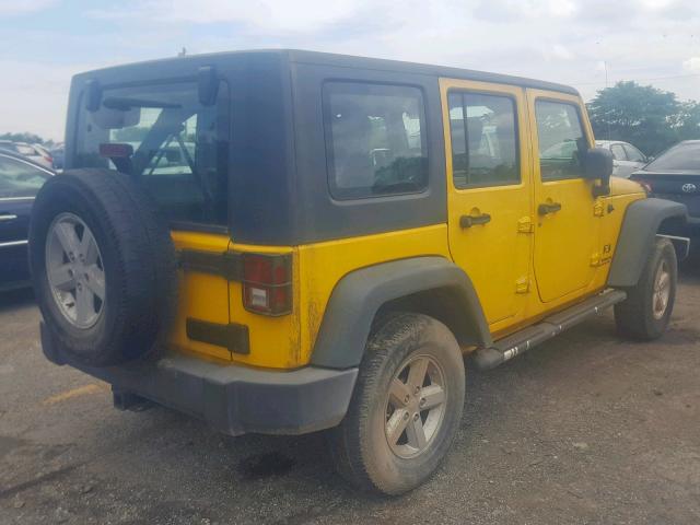 1J4GA39117L231694 - 2007 JEEP WRANGLER X YELLOW photo 4