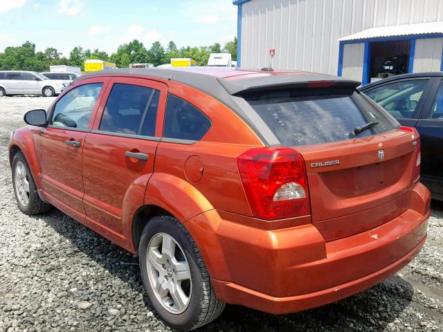 1B3HB48B47D381012 - 2007 DODGE CALIBER SX ORANGE photo 3