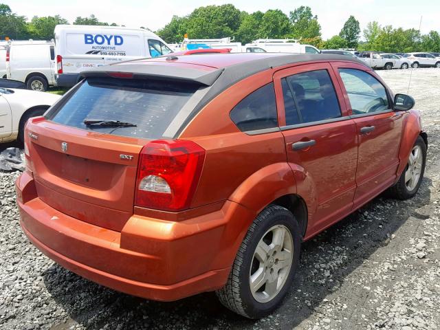 1B3HB48B47D381012 - 2007 DODGE CALIBER SX ORANGE photo 4