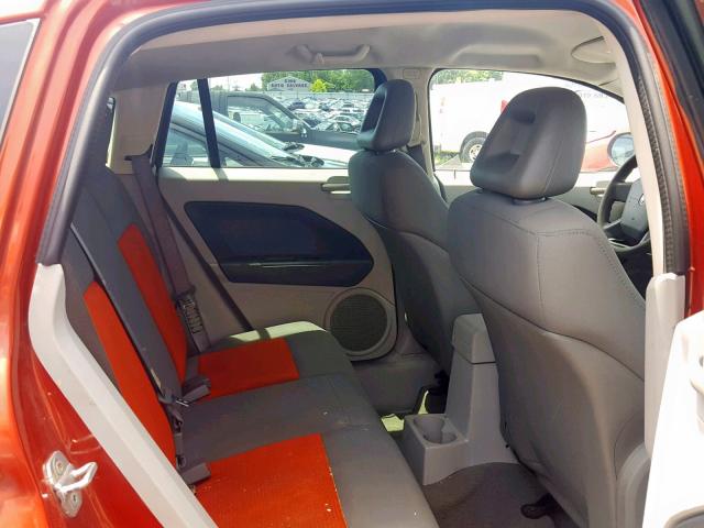 1B3HB48B47D381012 - 2007 DODGE CALIBER SX ORANGE photo 6