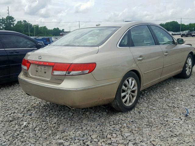 KMHFC46FX8A320691 - 2008 HYUNDAI AZERA SE BEIGE photo 4