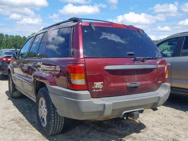 1J4GW48N72C184840 - 2002 JEEP GRAND CHER MAROON photo 3