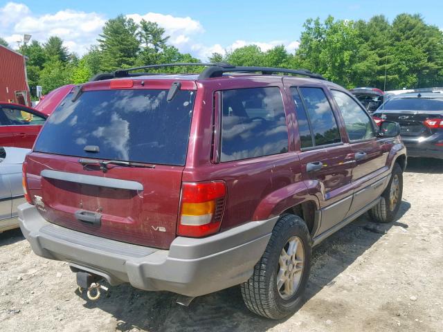 1J4GW48N72C184840 - 2002 JEEP GRAND CHER MAROON photo 4