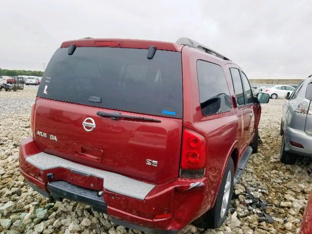 5N1BA08D28N603166 - 2008 NISSAN ARMADA SE MAROON photo 4