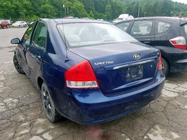 KNAFE122275409398 - 2007 KIA SPECTRA EX BLUE photo 3